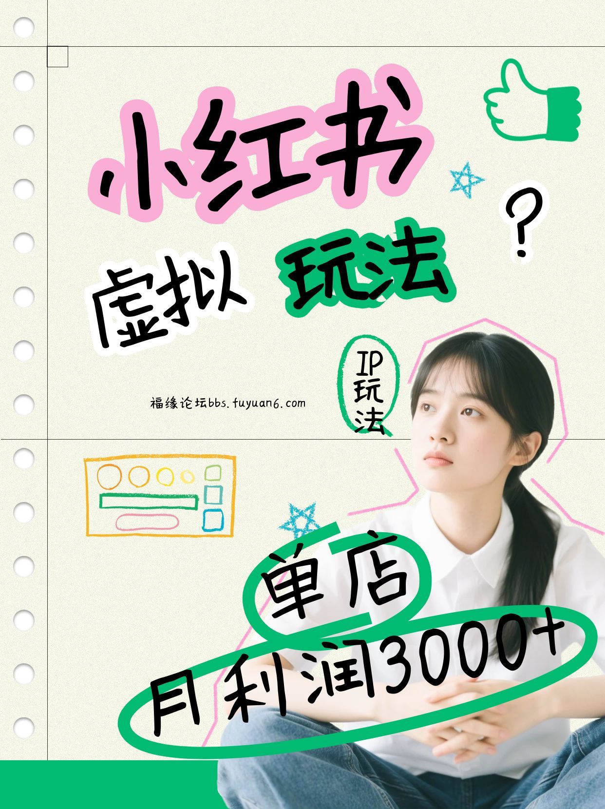 小红书虚拟玩法(铺货流和单品玩法)，单店月利润3000+，IP打法+原创商品(0违规)-墨痕微课