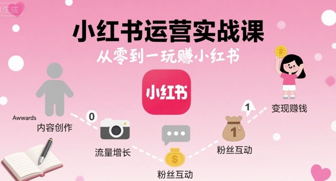 小红书运营实战课，从零到一玩賺小红书-墨痕微课