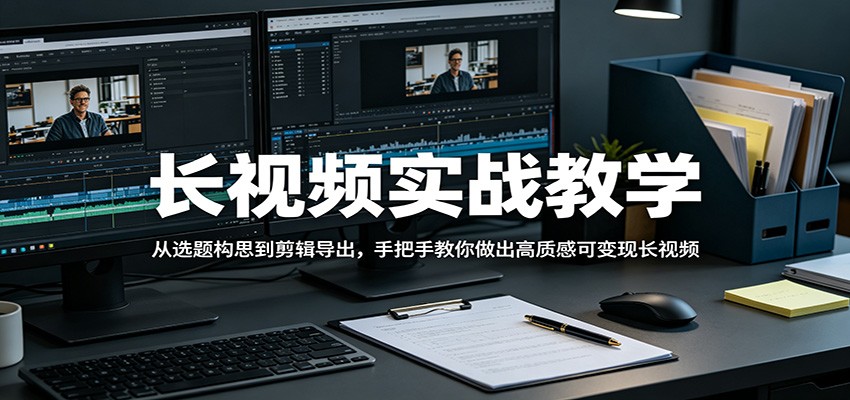 长视频实战教学，从选题构思到剪辑导出，手把手教你做出高质感可变现长视频-墨痕微课