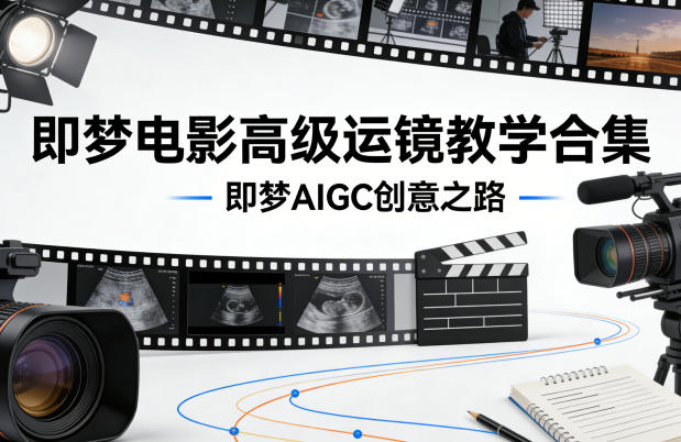 即梦电影高级运镜教学合集，即梦AIGC创意之路-墨痕微课