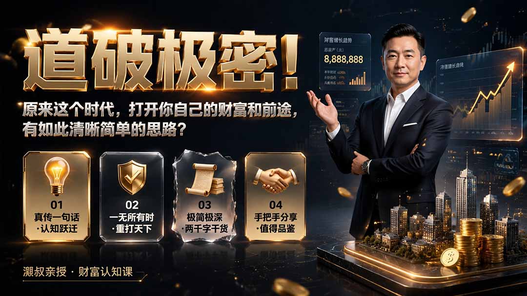 付费文章：道破极密！原来这个时代，打开你自己的财富和前途，有如此清晰简单的思路？-墨痕微课