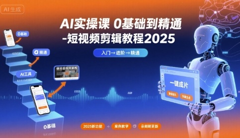 AI实操课0基础到精通-短视频剪辑教程2025-墨痕微课