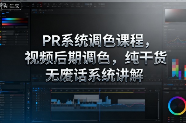 PR系统调色课程,视频后期调色,纯干货无废话系统讲解-墨痕微课