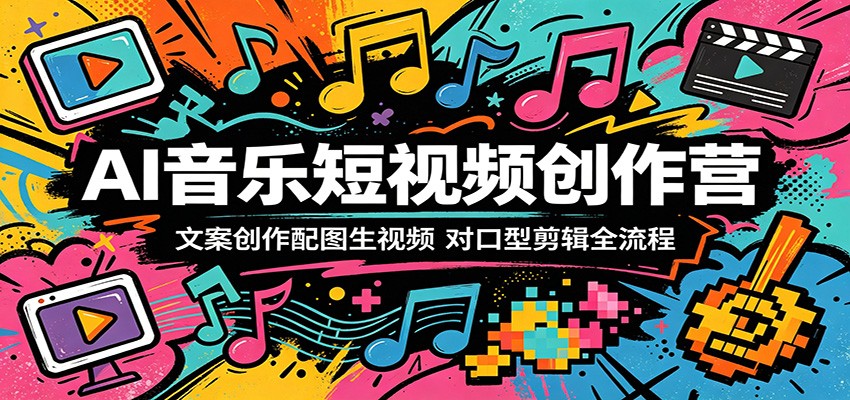 AI音乐短视频创作营：文案创作配图生视频，对口型剪辑全流程-墨痕微课