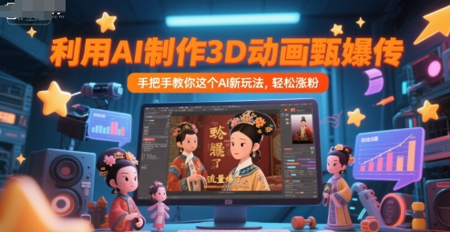 利用AI制作3D动画甄嬛传，流量爆了，手把手教你这个AI新玩法，轻松涨粉-墨痕微课