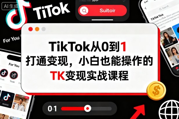 TikTok从0到1打通变现,小白也能操作的TK变现实战课程-墨痕微课