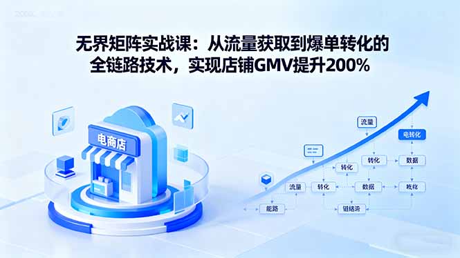 无界矩阵实战课:从流量获取到爆单转化的全链路技术,实现店铺GMV提升200%-墨痕微课