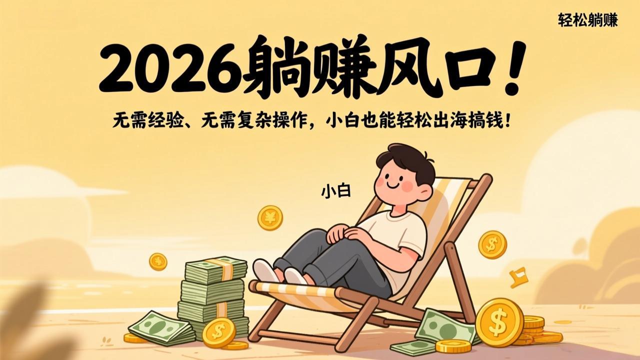 2026躺赚风口！无需经验、无需复杂操作，小白也能轻松出海搞钱！-墨痕微课
