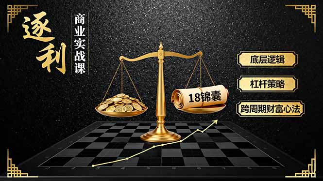 《逐 利》商业实战课,底层逻辑、杠杆策略、18锦囊,跨周期财富心法-墨痕微课