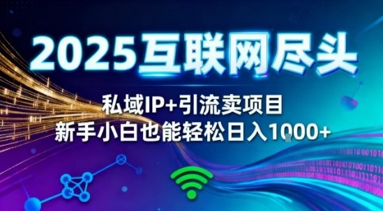 2025网创尽头王炸项目！私域IP+精准引流，新手小白在家躺賺日入1k，零经验也能上手【揭秘】-墨痕微课