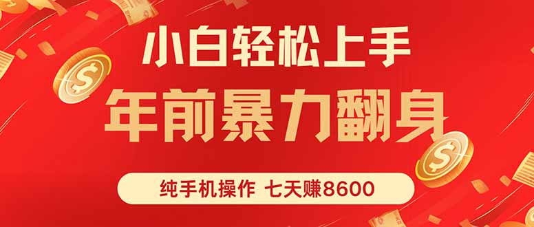 七天狂赚8600,小白纯手机操作,日入1000+-墨痕微课