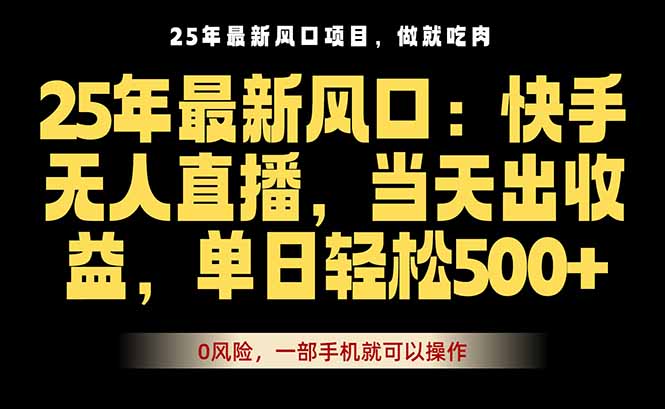 25年最新无人直播玩法,当天秒出单,一部手机就可操作-墨痕微课