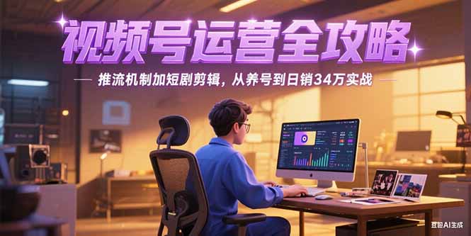 2025视频号运营全攻略，推流机制加短剧剪辑，从养号到日销34万实战-墨痕微课