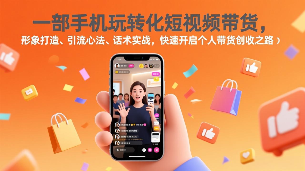一部手机玩转化短视频带货,形象打造、引流心法、话术实战,快速开启个人带货创收之路-墨痕微课