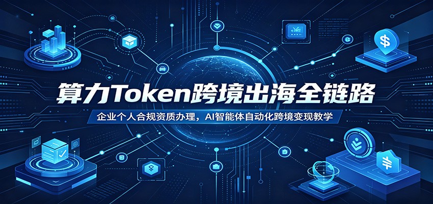 算力Token跨境出海全链路：企业个人合规资质办理，AI智能体自动化跨境变现教学-墨痕微课