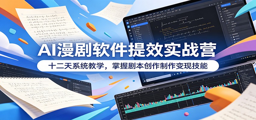 AI漫剧软件提效实战营：十二天系统教学，掌握剧本创作制作变现技能-墨痕微课