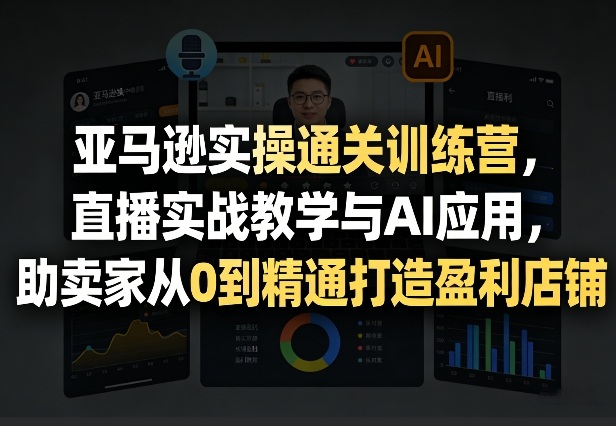 亚马逊实操通关训练营，直播实战教学与AI应用，助卖家从0到精通打造盈利店铺(更新4月29日)-墨痕微课