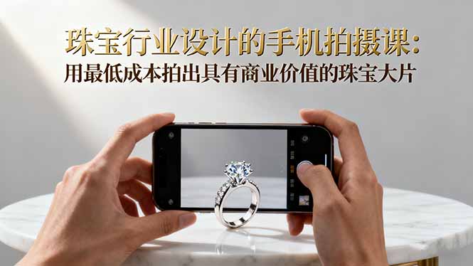 珠宝行业设计的手机拍摄课:用最低成本拍出具有商业价值的珠宝大片!-墨痕微课