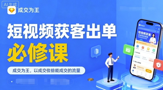 短视频获客出单必修课,成交为王,以成交为导向,直接做能成交的流量-墨痕微课