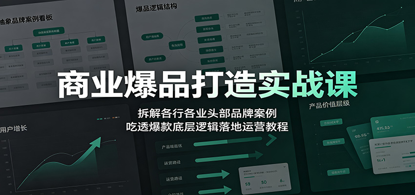 商业爆品打造实战课：拆解各行各业头部品牌案例，吃透爆款底层逻辑落地运营教程-墨痕微课