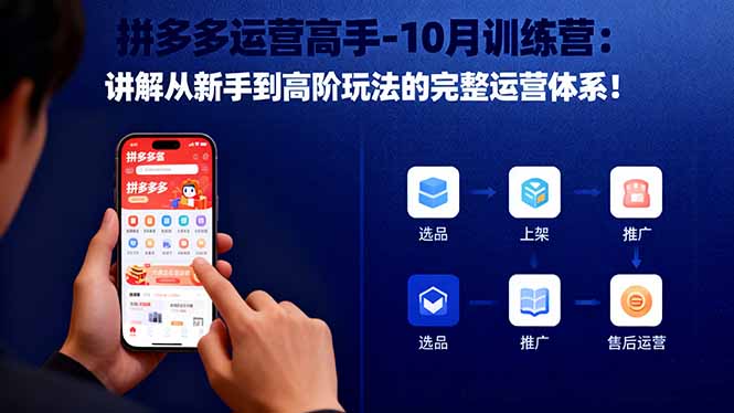 拼多多运营高手-10月训练营：讲解从新手到高阶玩法的完整运营体系！-墨痕微课