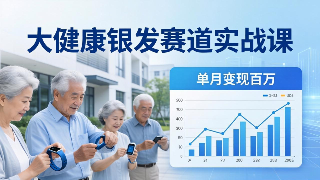大健康银发赛道实战课：拆解视频号线索型 IP 单月变现百万逻辑，教你精准获客高效变现-墨痕微课