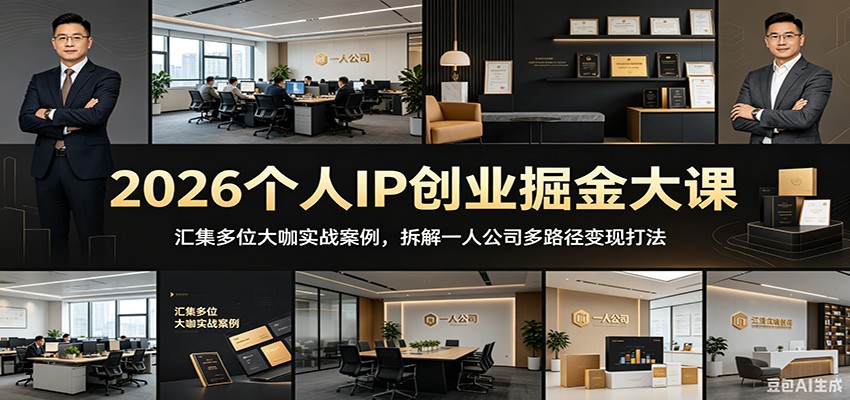 2026个人IP创业掘金大课：汇集多位大咖实战案例，拆解一人公司多路径变现打法-墨痕微课