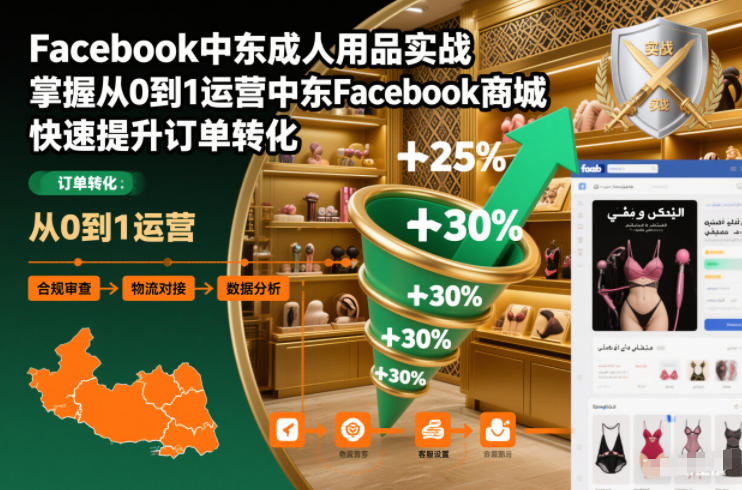 Facebook中东成人用品实战,掌握从0到1运营中东Facebook商城,快速提升订单转化-墨痕微课
