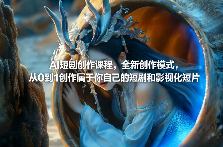 AI短剧创作课程，全新创作模式，从0到1创作属于你自己的短剧和影视化短片-墨痕微课