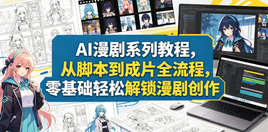 AI漫剧系列教程，从脚本到成片全流程，零基础轻松解锁漫剧创作-墨痕微课