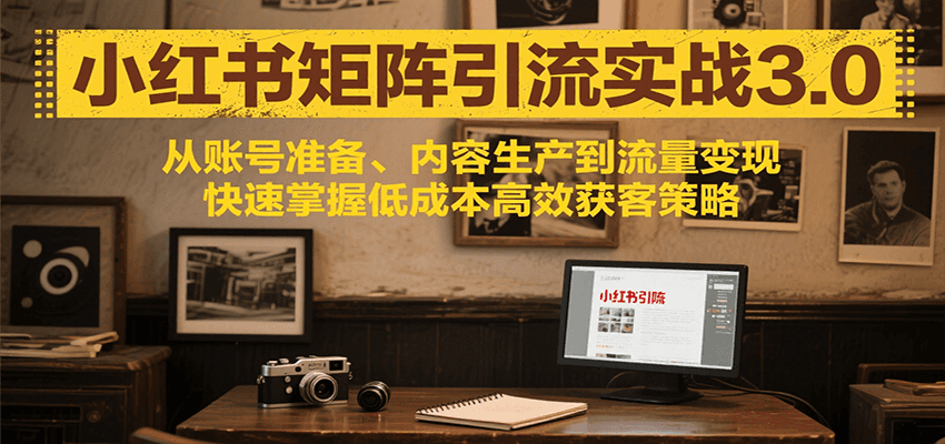小红书矩阵引流3.0,从账号准备、内容生产到流量变现,快速掌握低成本高效获客策略-墨痕微课