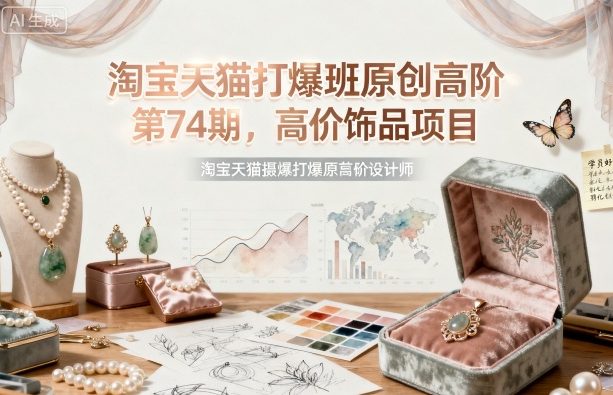 淘宝天猫打爆班原创高阶第74期,高价饰品项目-墨痕微课