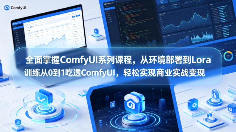 全面掌握ComfyUI系列课程，从环境部署到Lora训练从0到1吃透ComfyUI，轻松实现商业实战变现-墨痕微课