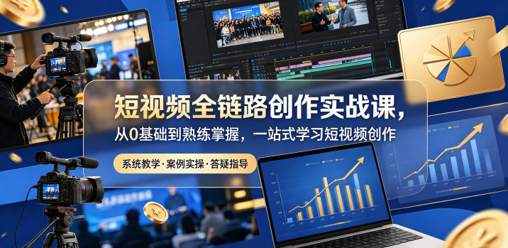短视频全链路创作实战课,从0基础到熟练掌握,一站式学习短视频创作-墨痕微课