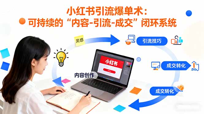 小红书引流爆单术:构建一套低成本 可持续的“内容-引流-成交”闭环系统-墨痕微课