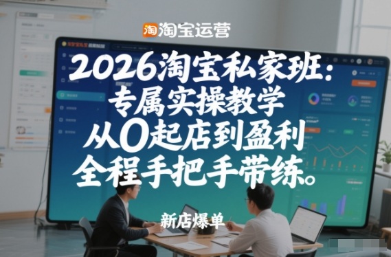2026淘宝私家班：专属实操教学，从0起店到盈利，全程手把手带练(更新)-墨痕微课