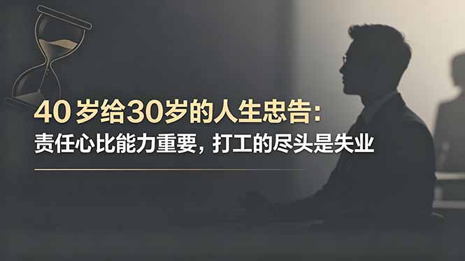 付费文章：40岁给30岁的人生忠告：责任心比能力重要，打工的尽头是失业-墨痕微课