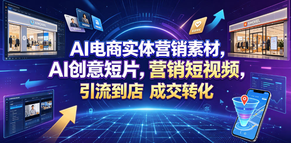 AI电商实体营销素材,AI创意短片,高效打造营销短视频,轻松引流到店,稳定提升门店客流与成交转化-墨痕微课
