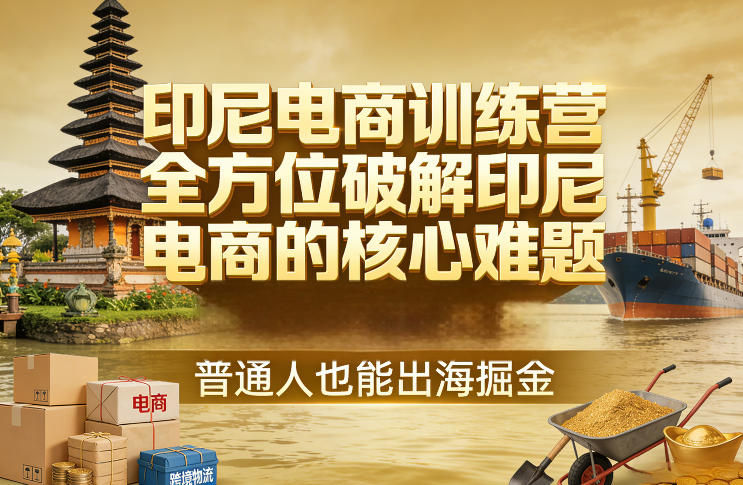 印尼电商训练营，全方位破解印尼电商的核心难题，普通人也能出海掘金-墨痕微课