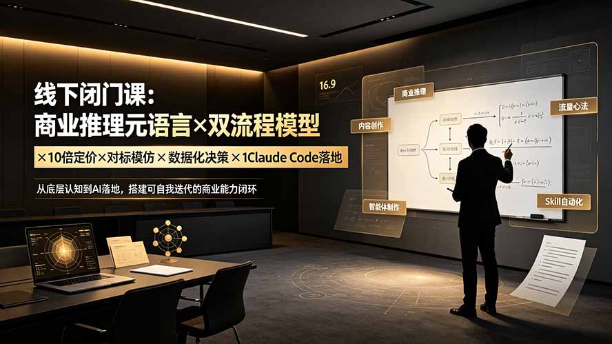 线下闭门课：商业推理元语言×双流程模型×10倍定价×对标模仿×数据化决策×Claude Code落地，击穿认知盲区-墨痕微课