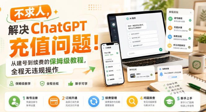 不求人，解决ChatGPT充值问题！从建号到续费的保姆级教程，全程无违规操作-墨痕微课
