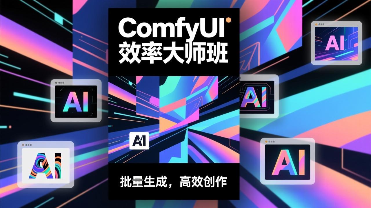 ComfyUI效率大师班：工作流搭建，批量生成，将个人AI出图效率提升5-10倍，月接单收入1-3万-墨痕微课
