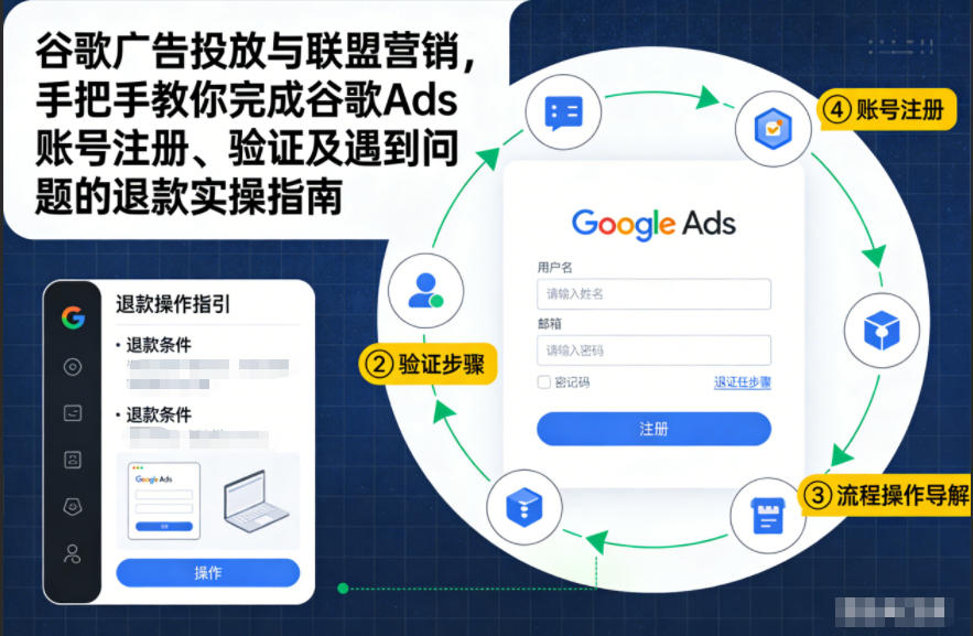 谷歌广告投放与联盟营销，手把手教你完成谷歌Ads账号注册、验证及遇到问题的退款实操指南-墨痕微课