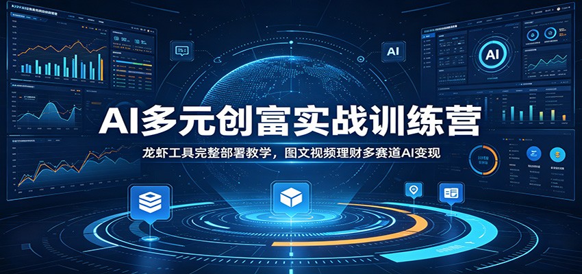 AI多元创富实战训练营：龙虾工具完整部署教学，图文视频理财多赛道AI变现-墨痕微课