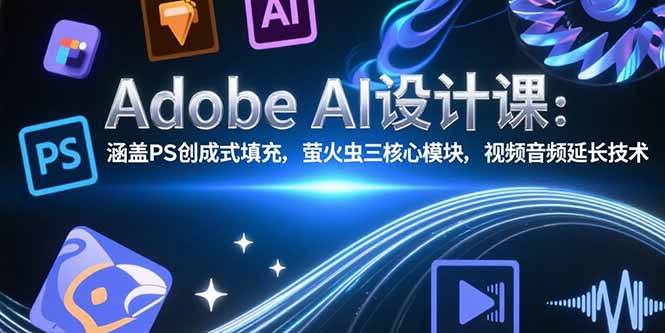 Adobe AI设计课：涵盖PS创成式填充，萤火虫三核心模块，视频音频延长技术-墨痕微课