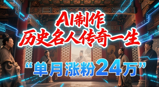 暴力起号!用AI制作历史名人传奇一生,单月涨粉24W,涨粉+变现赛道黑马来了-墨痕微课