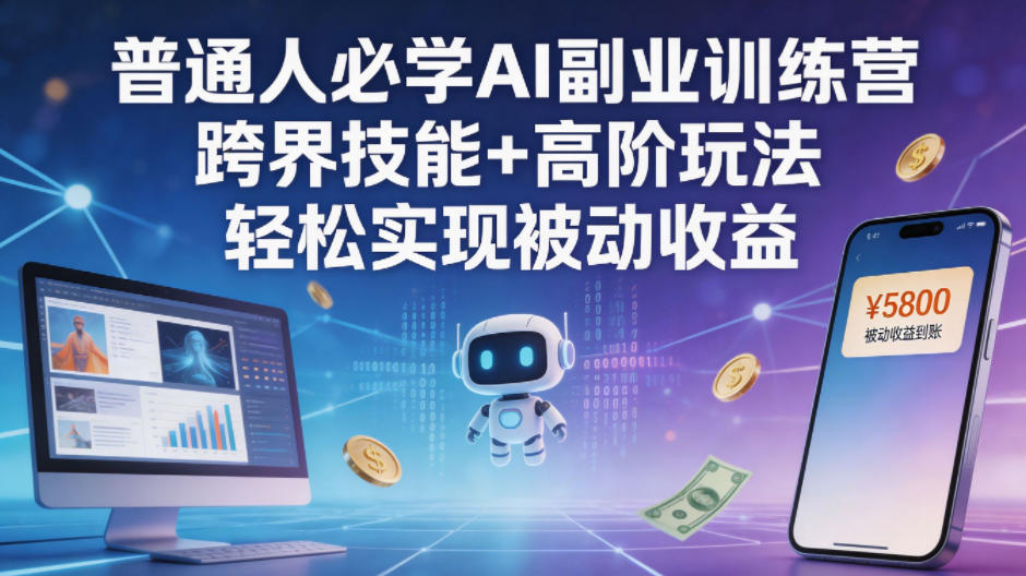 普通人必学AI副业训练营跨界技能+高阶玩法轻松实现被动收益-墨痕微课