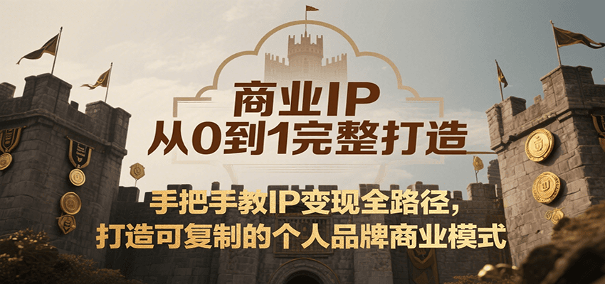 商业IP从0到1完整打造，手把手教IP变现全路径，打造可复制的个人品牌商业模式-墨痕微课
