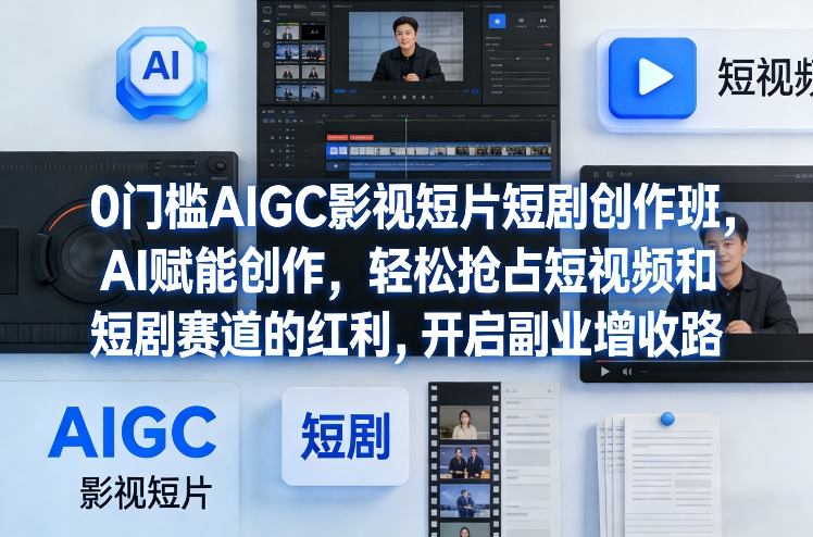 0门槛AIGC影视短片短剧创作班,AI赋能创作,轻松抢占短视频和短剧赛道的红利,开启副业增收路-墨痕微课