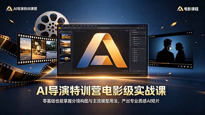 AI导演特训营电影级实战课，零基础也能掌握分镜构图与主流模型用法，产出专业质感AI短片-墨痕微课
